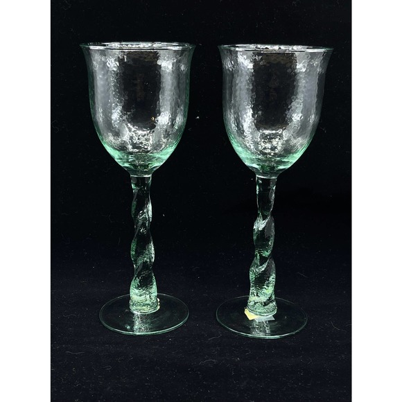 NEW (2) Vidrios San Miguel Recycled Glass 18 oz 11" Water Goblet Wine Glass - Picture 9 of 15